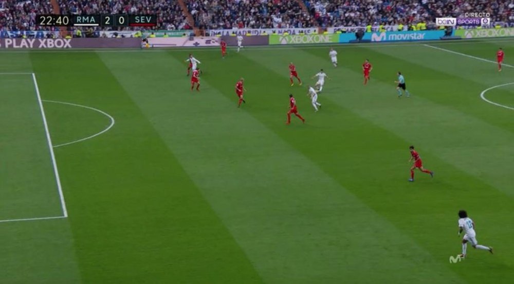 Asensio set Ronaldo clear with an inch-perfect pass. Captura/beINSports
