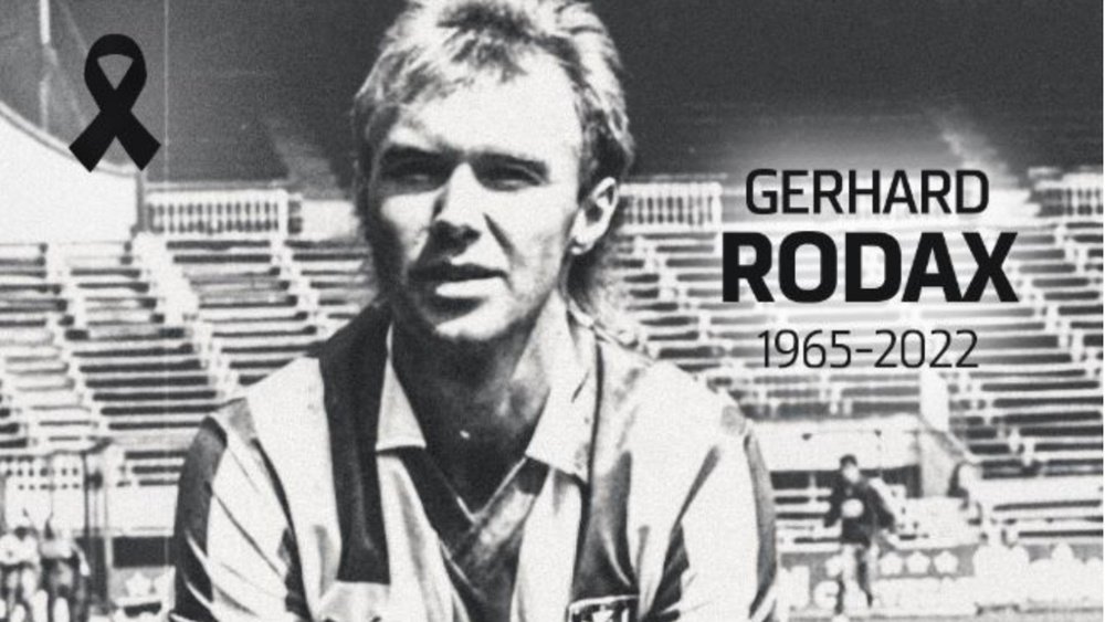 Así anunció el Atlético el fallecimiento de su ex jugador Gerhard Rodax. Twitter/Atleti