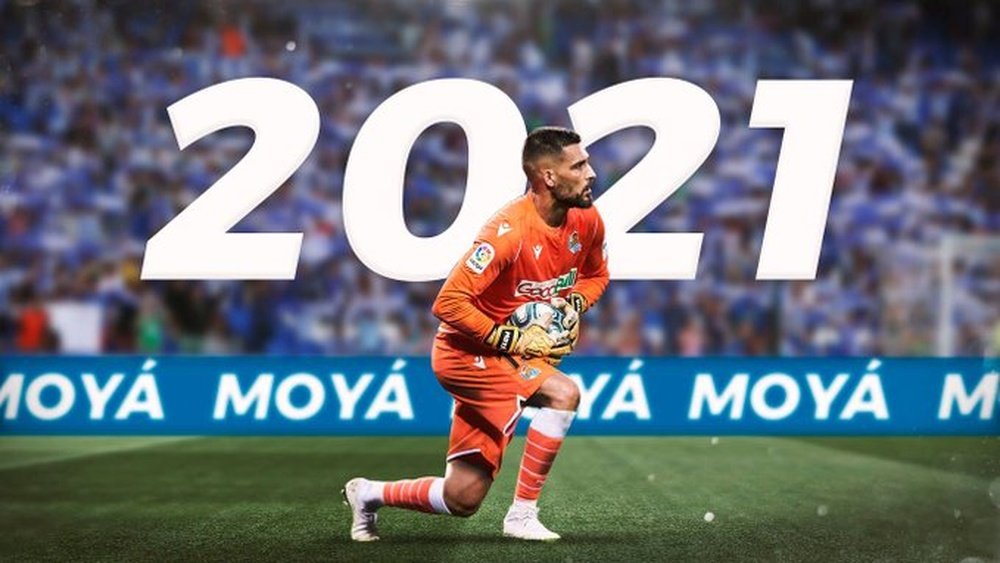 Miguel Ángel Moyá seguirá en la Real hasta 2021. Twitter/RealSociedad