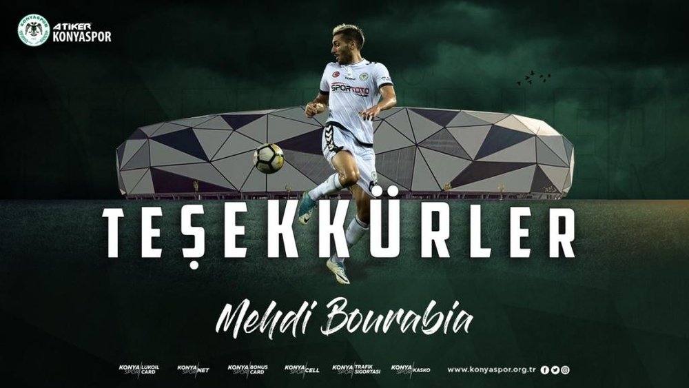 Bourabia jugará en el Sassuolo. Twitter/Konyaspor