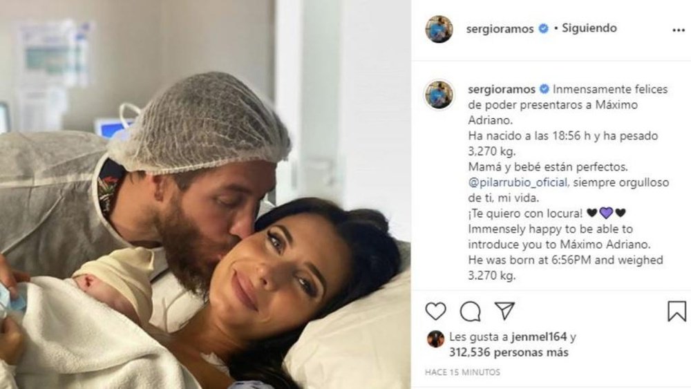 Ramos apresentou o seu quarto filho. Instagram/SergioRamos