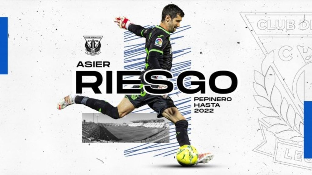 Riesgo renovó con el CD Leganés. Twitter/CDLeganes