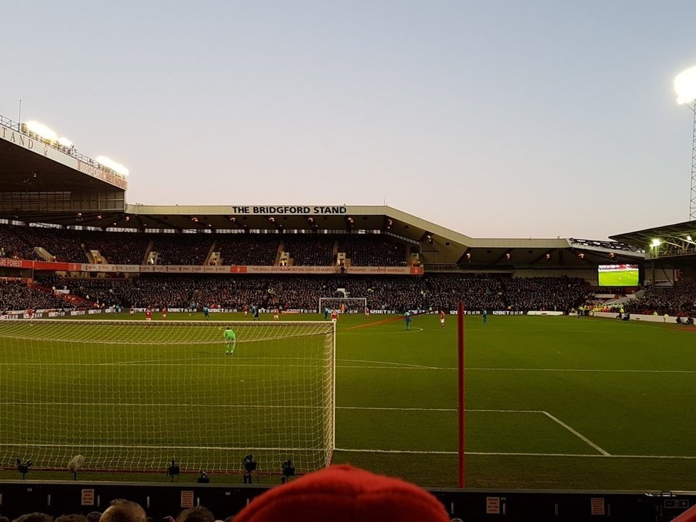 The City ground was the host to a humorous fan exchange. Twitter/AlexBastian94