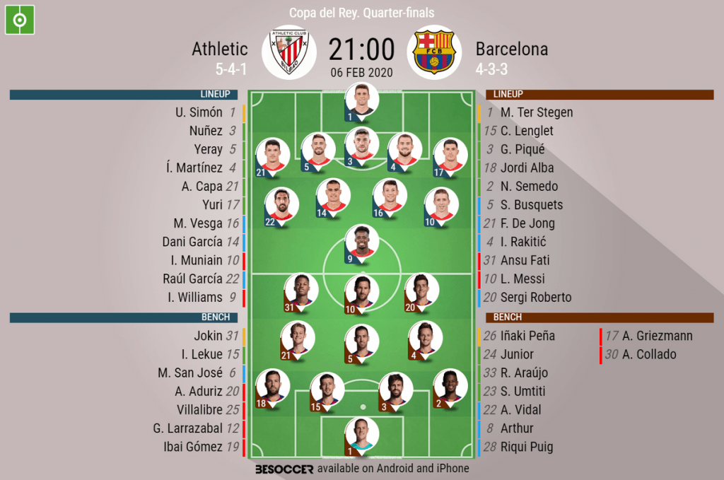 Athletic v Barcelona - as it happened