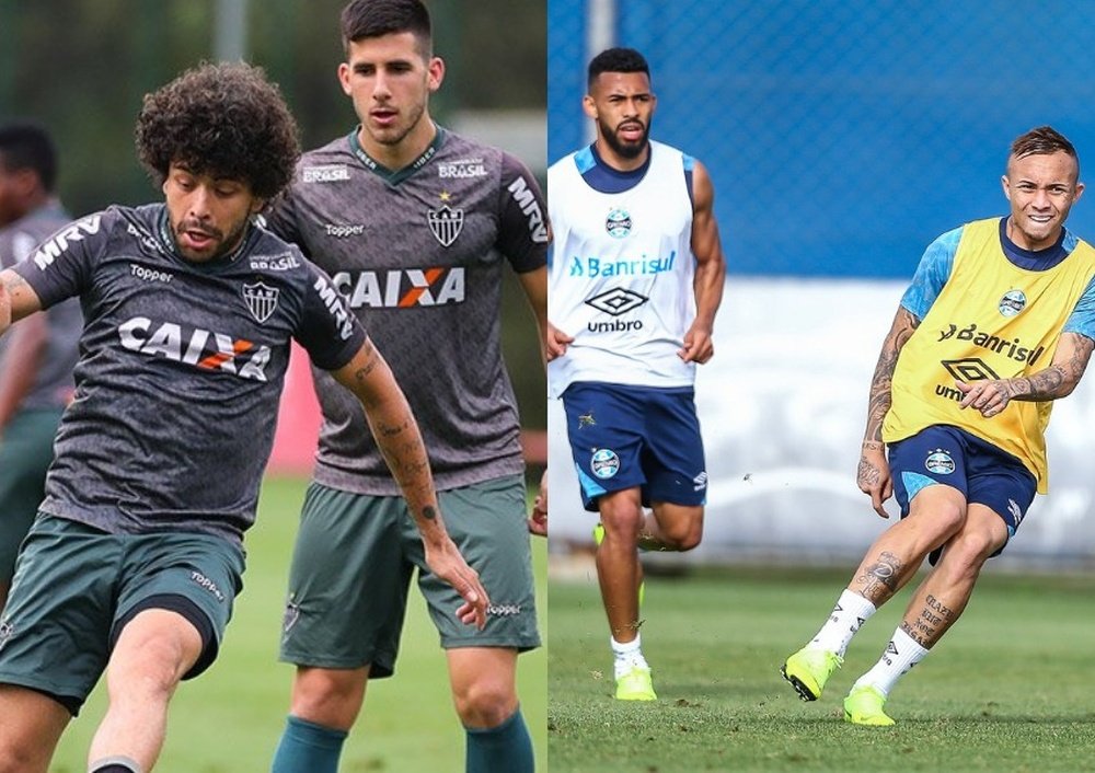 Atlético-MG e Grêmio se enfrentam pela 32ª rodada do Campeonato Brasileiro. Collage/Twitter