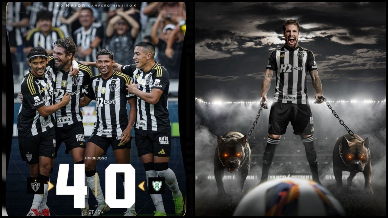 Atlético-MG goleia América-MG e encaminha o hexa no Mineirão