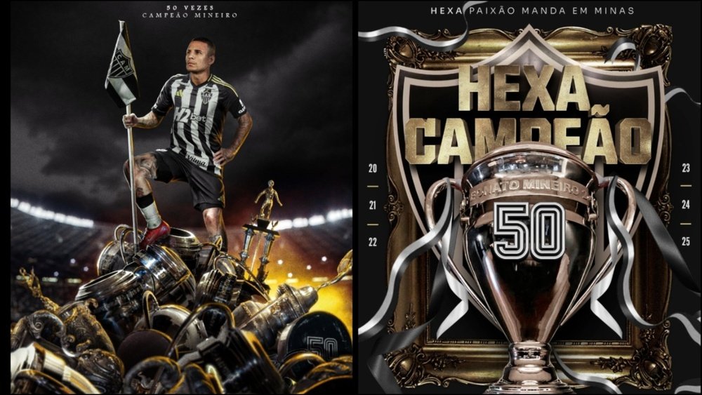 Atlético Mineiro conquista o 50º título estadual e celebra hexacampeonato histórico.Captura @Atlétic