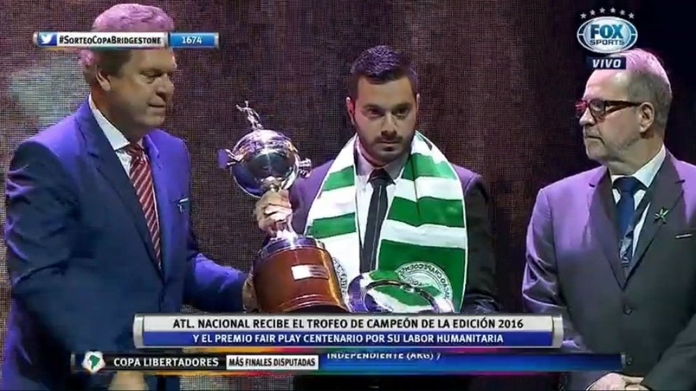 Atlético Nacional recebeu o prêmio 'fair play' da Conmebol por sua solidariedade. FOX