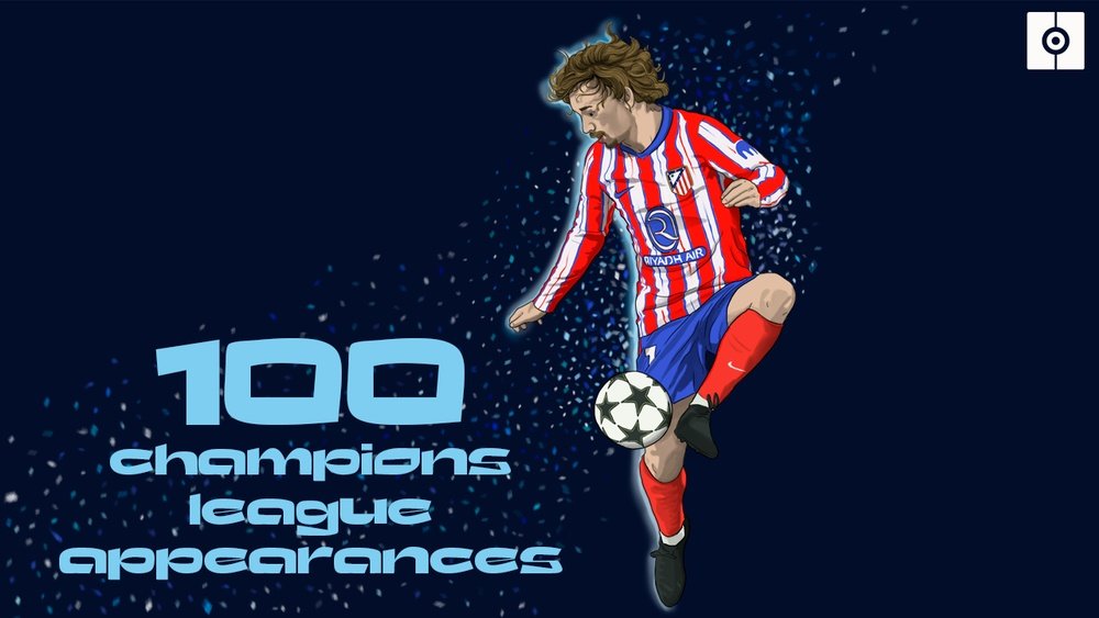 Griezmann became the fourth player to reach 100 Champions League appearances. BeSoccer