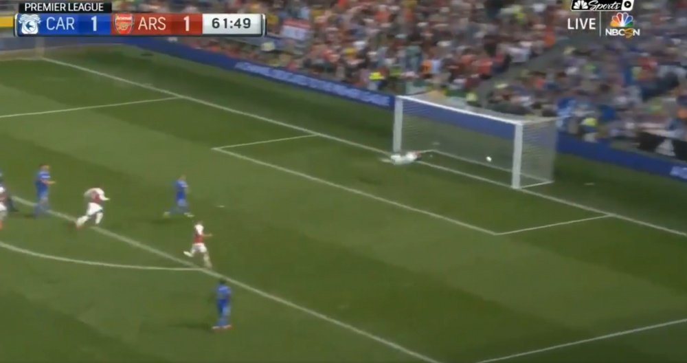 Aubameyang fires Arsenal back in front. Captura/NBCSports