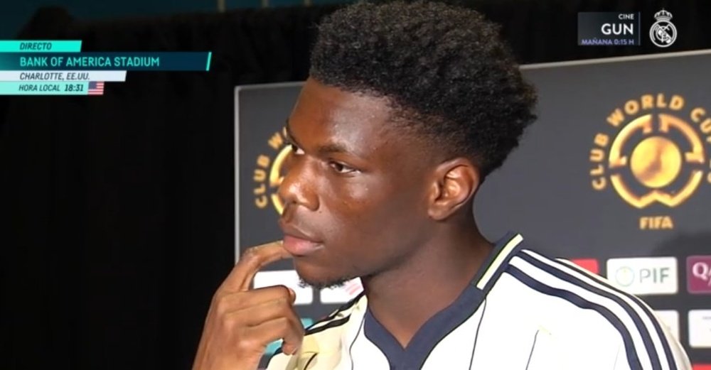Tchouaméni spoke to the press. Capture/RealMadridTV