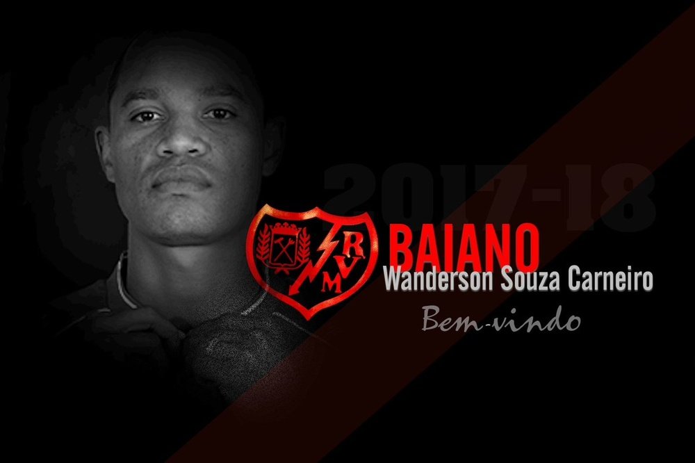 Baiano llegó libre al Rayo Vallecano. Twitter/RVMOficial