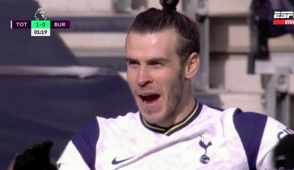 Bale a marqué au bout de 2 minutes contre Burnley. Capture/ESPN
