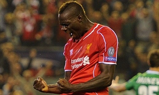 Balotelli celebrating one of his very few goals scored for Liverpool. LiverpoolFC