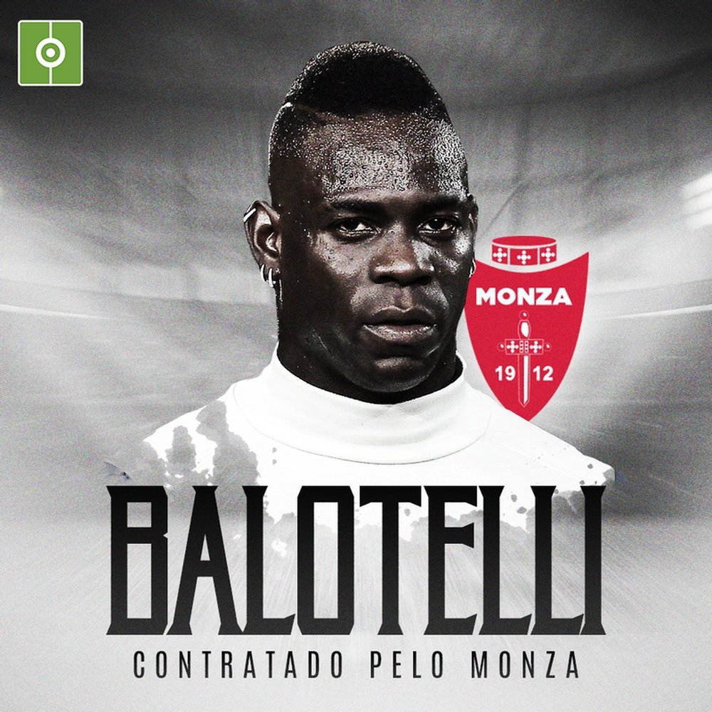 Balotelli já é jogador do Monza, time da segunda divisão italiana. BeSoccer