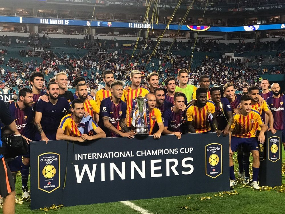 Os catalães venceram o troféu de pré-temporada. Twitter/FCB
