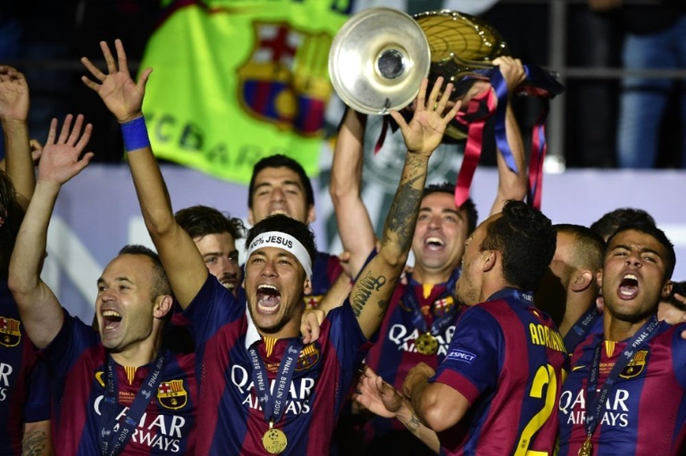 El Barcelona celebrando tras ganar la Champions League que ganó la pasada temporada.