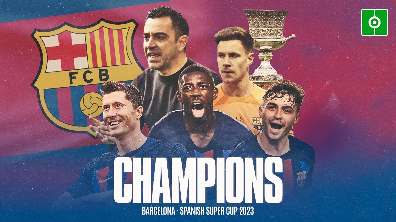 Barcelona win the Spanish Super Cup in 2023. BeSoccer
