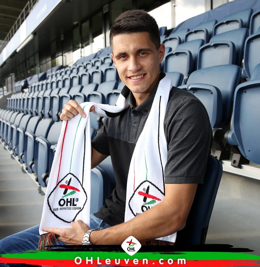 Kapustka has joined Leuven on a season-long loan. Twitter/OHLeuvren