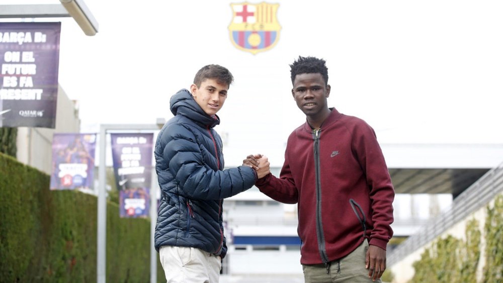 Ben Lederman (i) y Patrice Soussia, los dos juveniles que vuelven al Barcelona tras cumplir la sanción de la FIFA. FCBarcelona