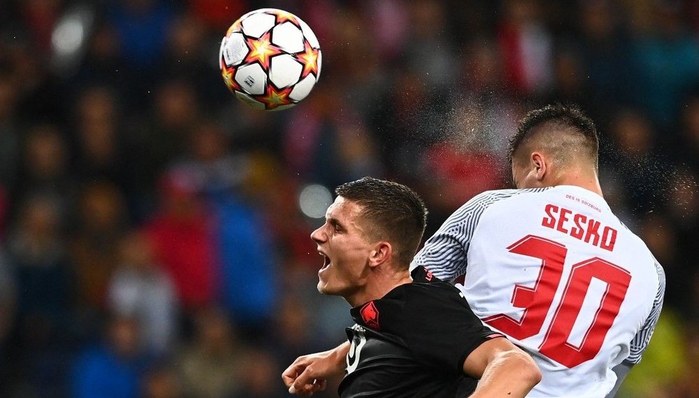 Benjamin Sesko, a próxima maravilha do RB Leipzig. AFP