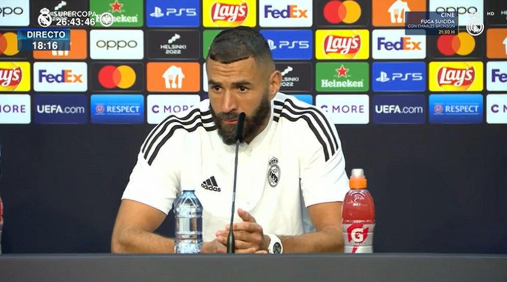 Karim Benzema s'est exprimé en conférence de presse. Captura/RealMadridTV