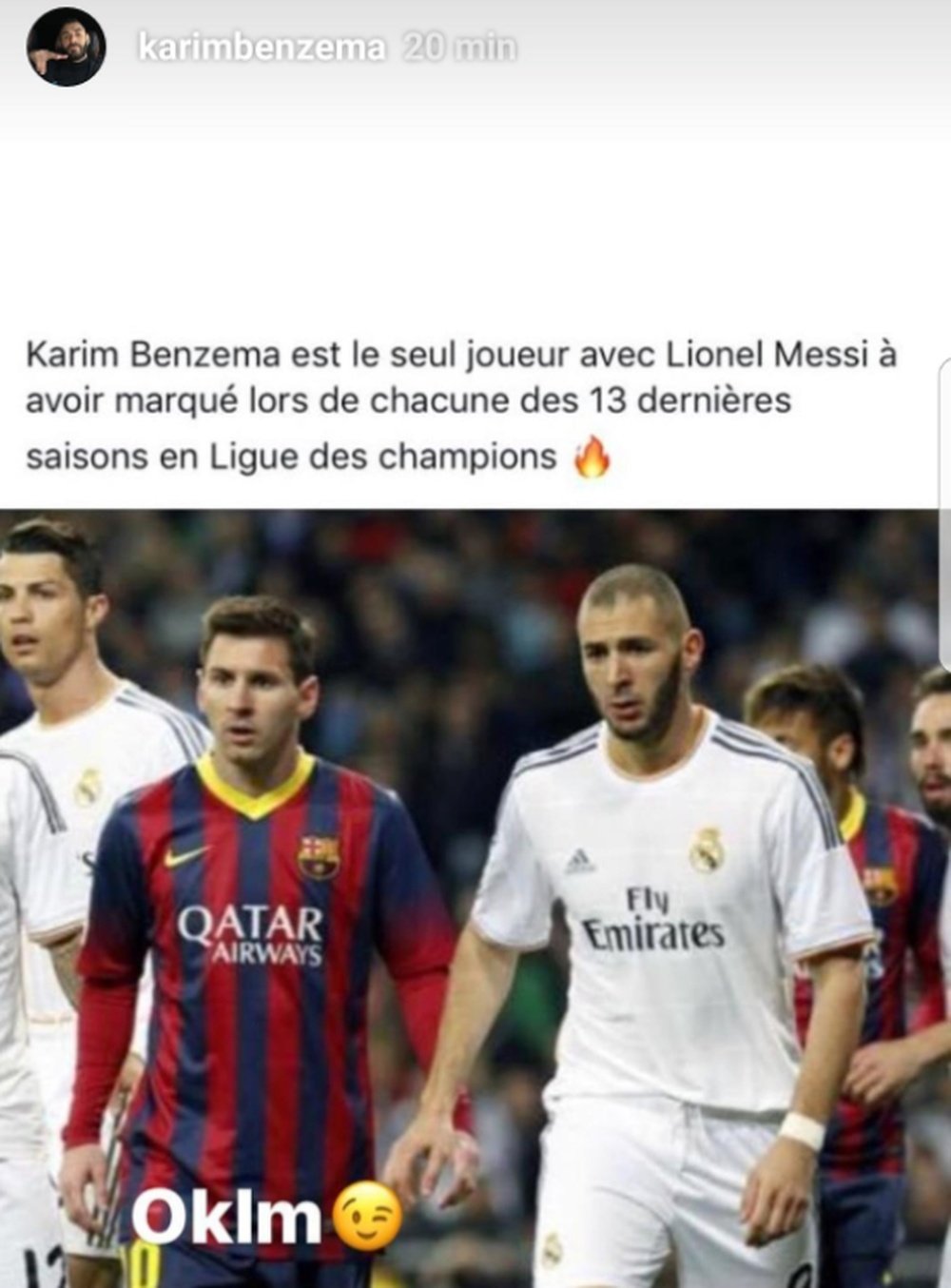 El delantero francés acumula 13 temporadas consecutivas marcando en Champions. Instagram/Karimbenzem