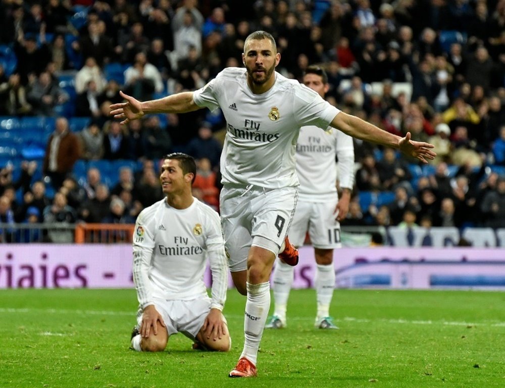 Benzema will be hoping to put one away against Bayern. AFP