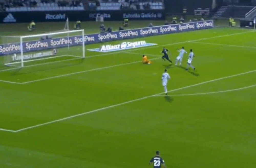 Benzema scored for Real Madrid. Captura/Movistar