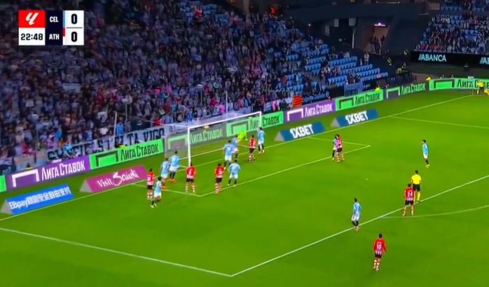 Berenguer scored arguably the best goal of this La Liga season. Screenshot/DAZN