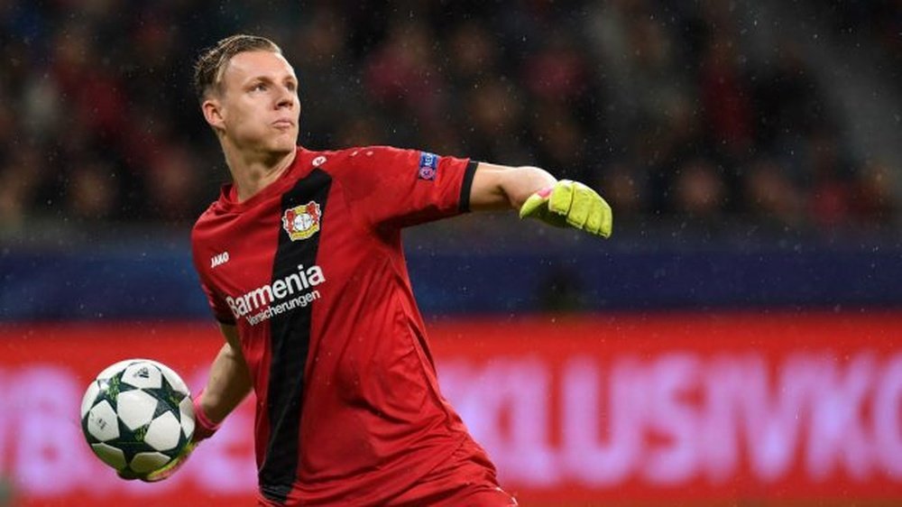 O arqueiro do Bayer Leverkusen, no alvo do Real Madrid. AFP