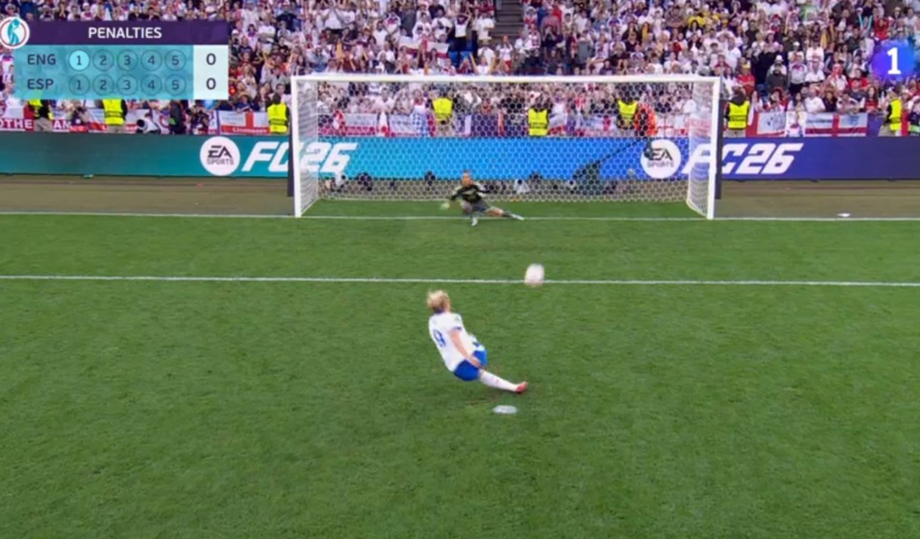 Doble toque en la tanda de la final 'a lo Julián'. Captura/La1