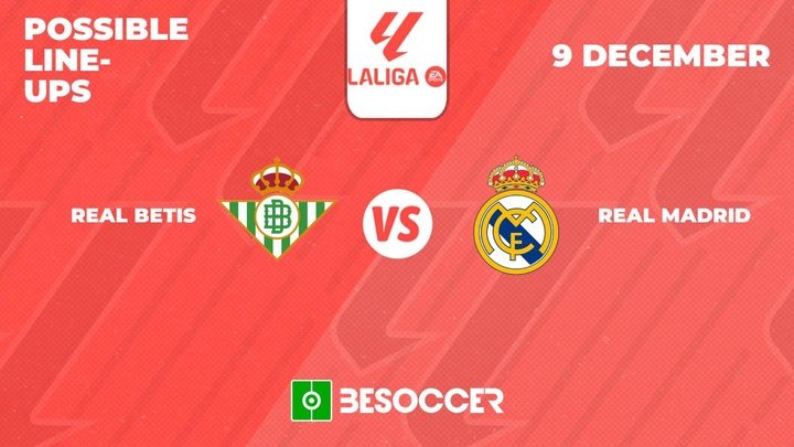 Possible lineups for Betis v Madrid clash