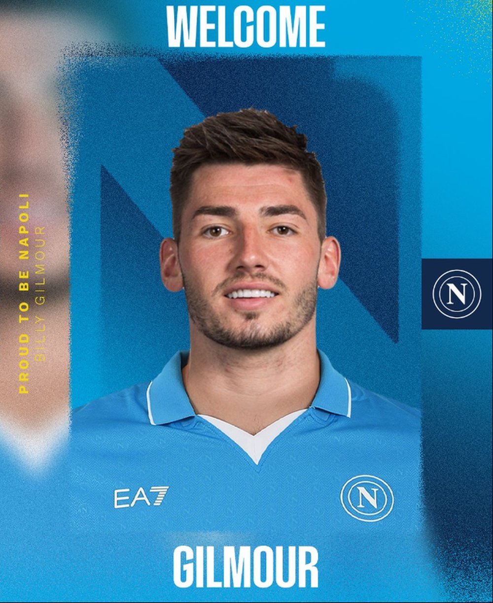 Billy Gilmour will play in Serie A alongside McTominay who also joined Napoli. SSCNapoli