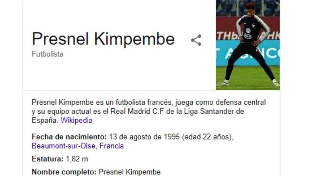 Kimpembe au Real Madrid ?? Capture/Wikipedia