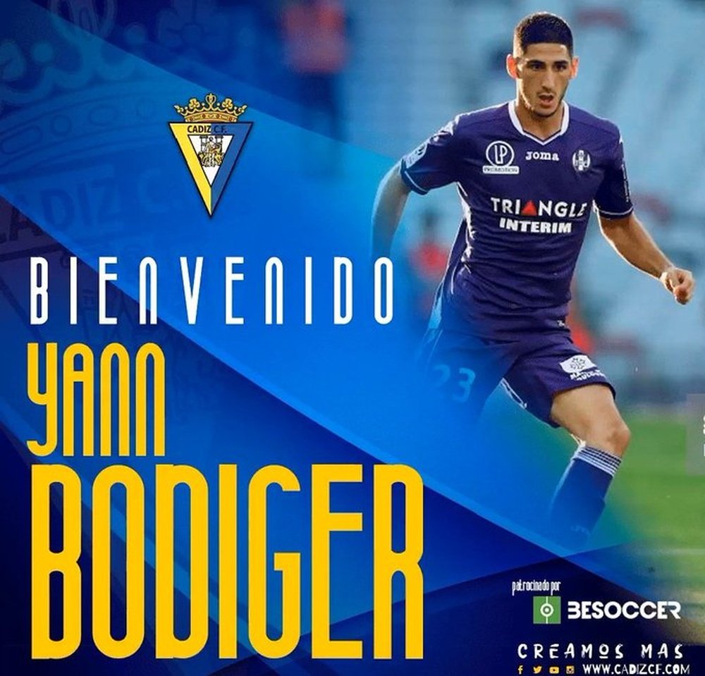 El Cádiz anuncia el fichaje de Bodiger. CadizCF