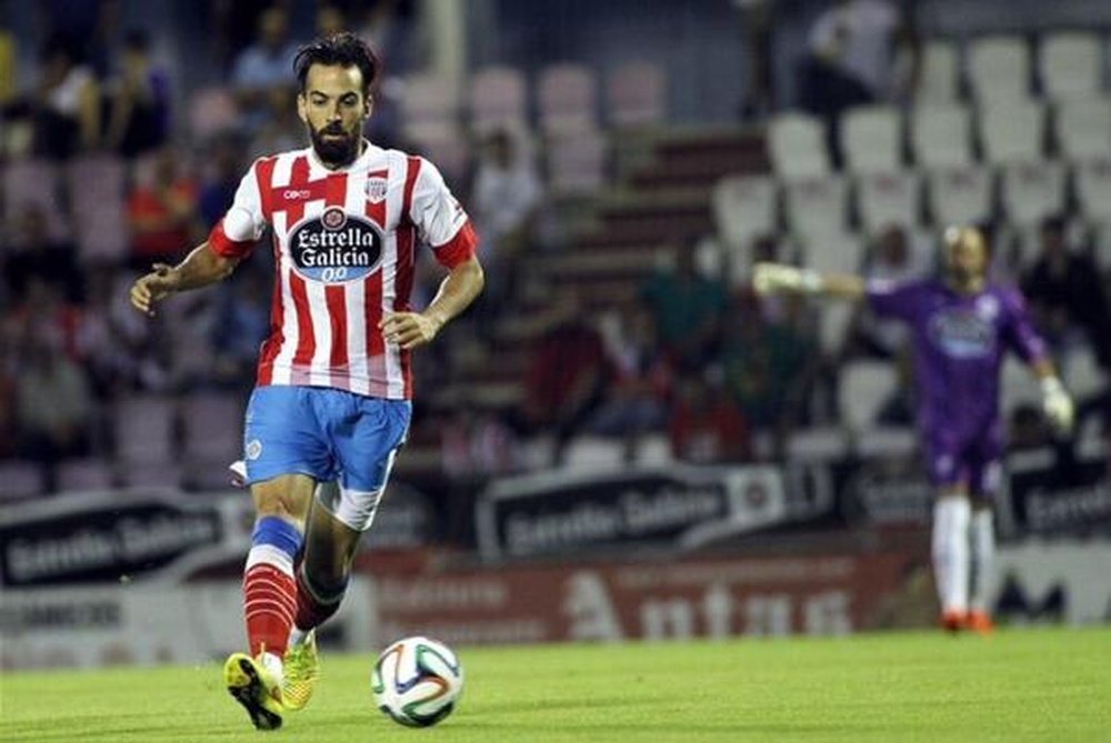 Borja Gómez, disputando un partido con el Lugo. Twitter
