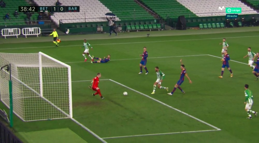 Iglesias put Betis in front. Screenshot/MovistarLaLiga