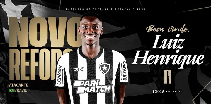 Botafogo anuncia a contratação de Luiz Henrique. @Botafogo