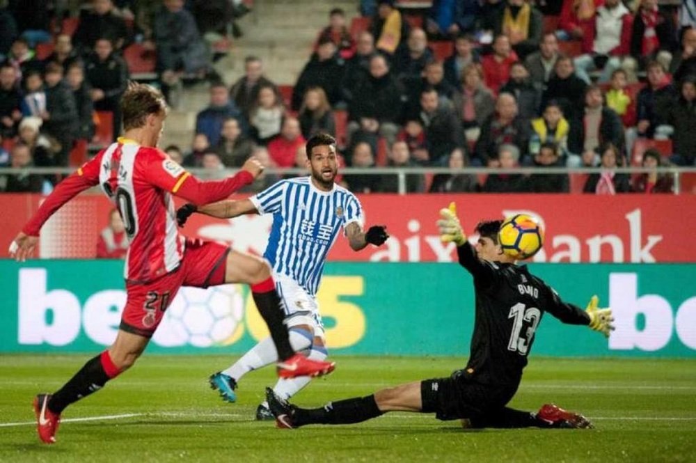 Bounou espera que el Girona plante cara al Atlético. EFE