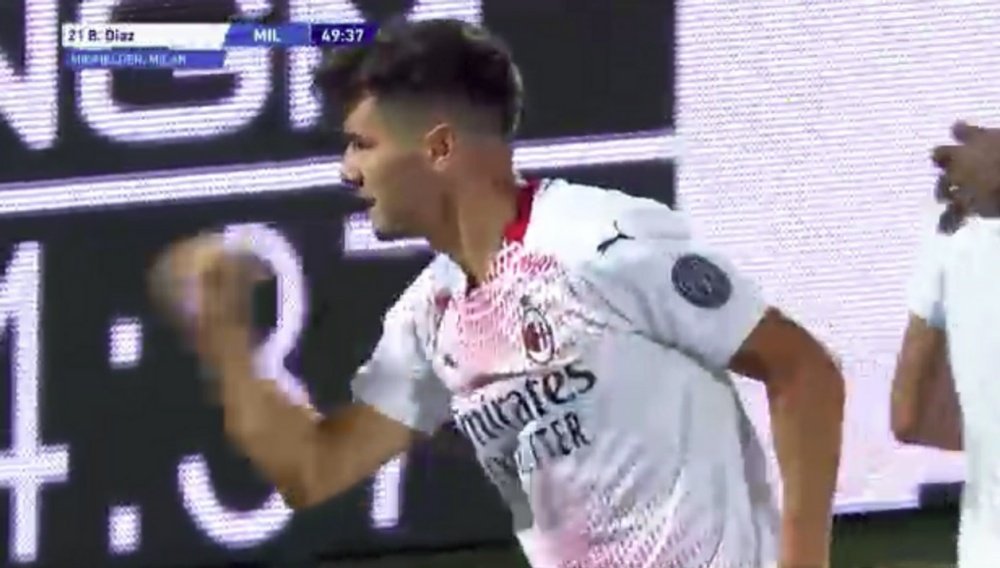 Brahim ampliou para o Milan contra o Crotone. Captura/BeinSports