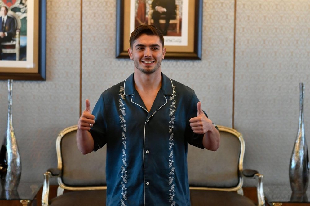 Brahim Díaz em sua chegada ao Marrocos. EFE
