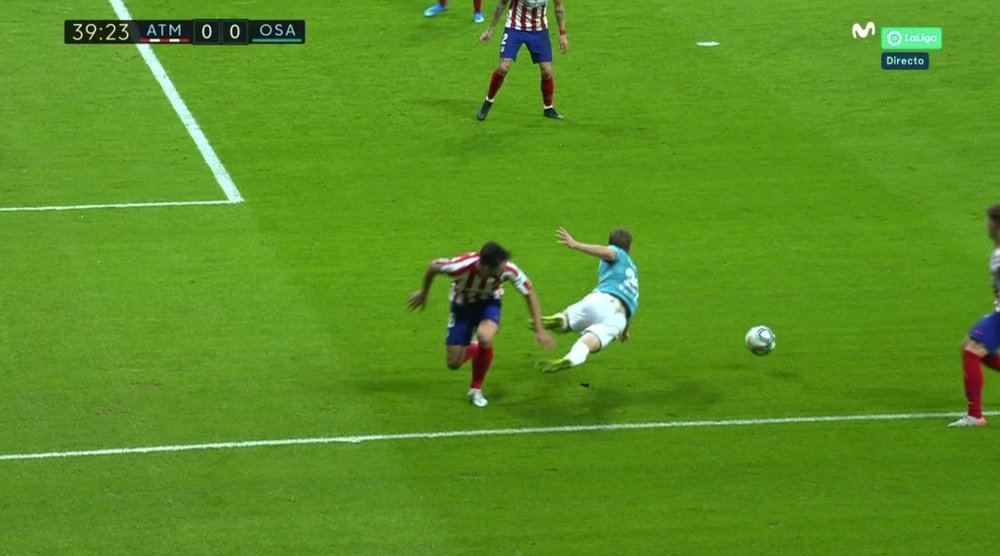 Osasuna felt they should have had a penalty. Captura/MovistarLaLiga