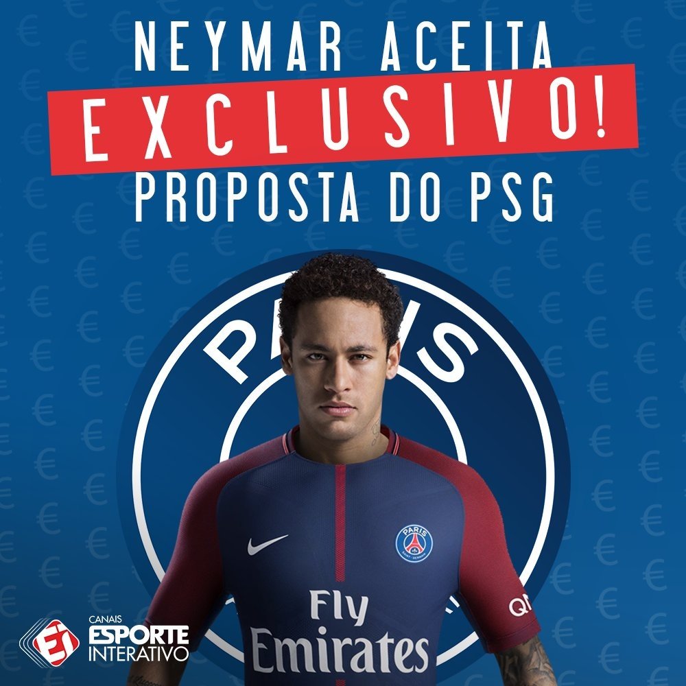 Brazilian sources believe that Neymar is set to join PSV. EsporteInterativo