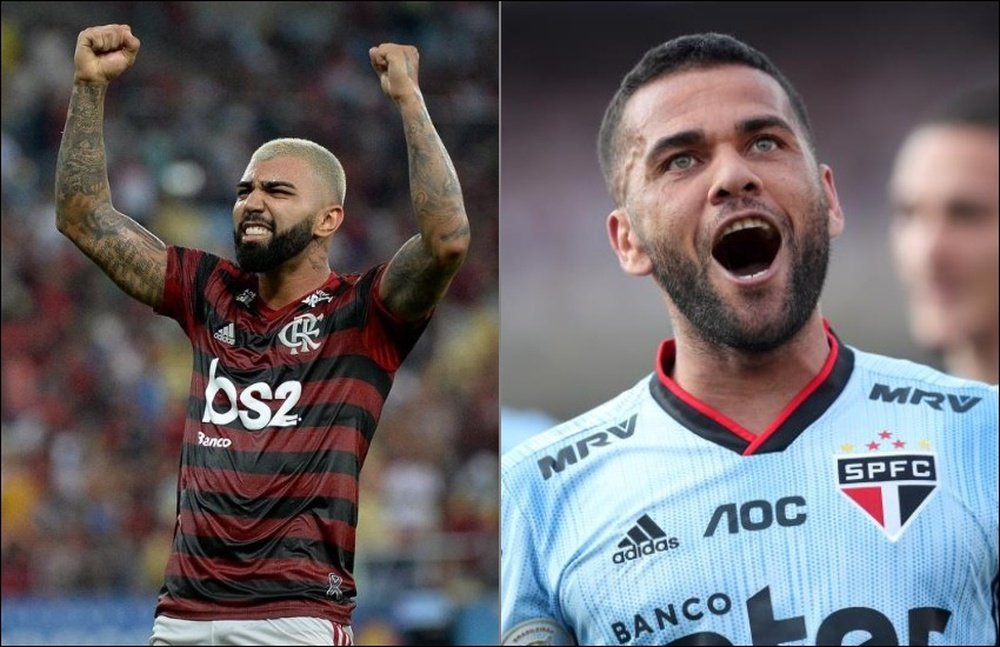 Prováveis escalações de Flamengo e São Paulo. EFE/AFP