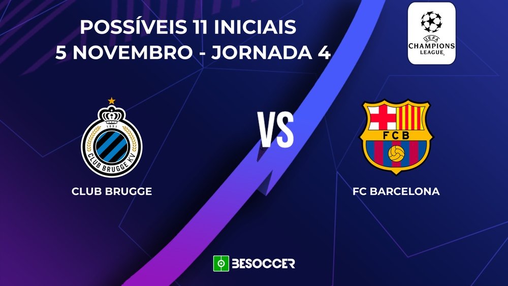 Prováveis escalações: Club Brugge x FC Barcelona