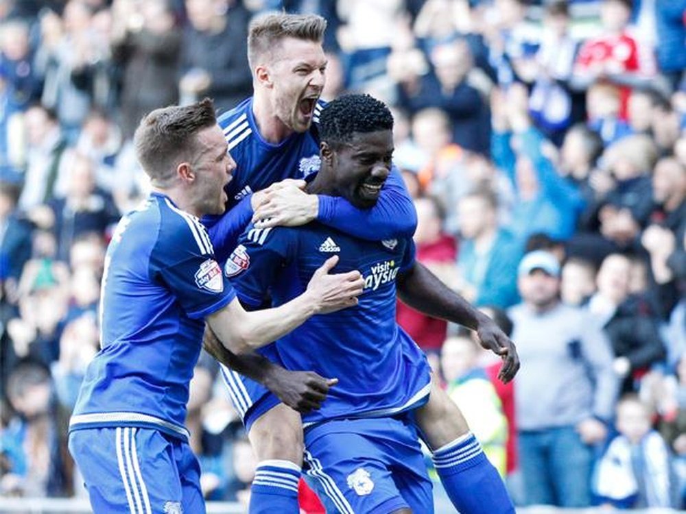 Bruno Ecuele Manga (R) impresses at Cardiff City. CardiffCityFC