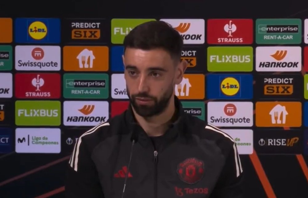 Bruno Fernandes confía en las opciones del Manchester United. Captura/UEFA