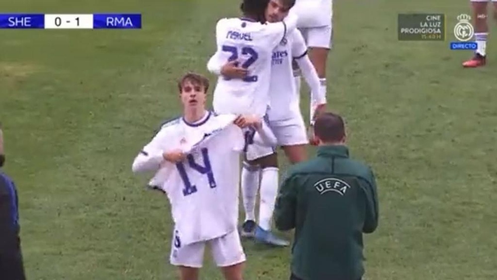 Bruno Iglesias dio los tres puntos al conjunto blanco. Captura/RealMadridTV