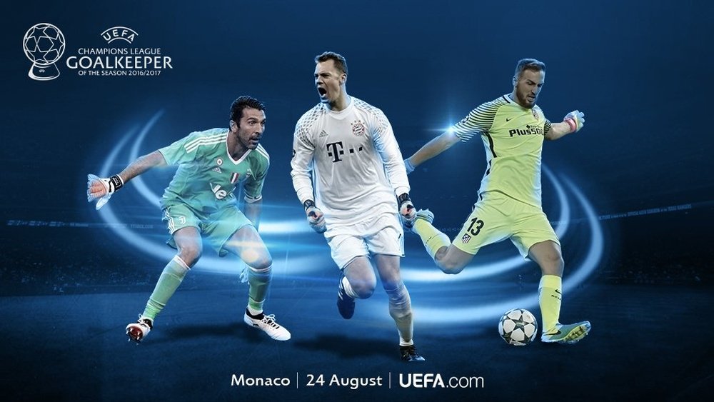 The three candidates for the best goalkeeper of the 2016/17 Champions League. Twitter/UCL